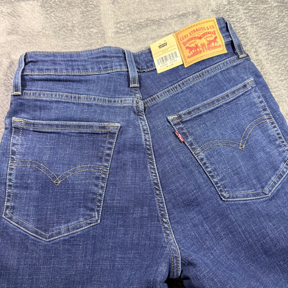 Levis 725 High Rise Bootcut Jeans Womens 29x30 Dark Wash Stellar Stretch Denim - Picture 3 of 7